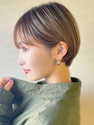 20代30代大人可愛い★小顔ボブ丸みショートウルフカット