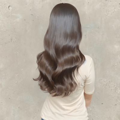 大人可愛い大人美人くすみカラーアッシュグレーベージュ