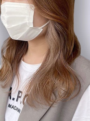 韓国風エギョモリ★くびれ外ハネ大人可愛い小顔シースルーバング