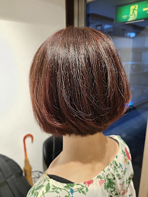 グラデーションボブ×ピンクブラウン