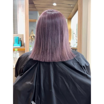 外ハネ×ピンクラベンダー