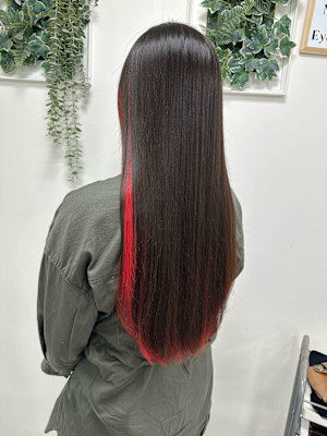 原色レッドのインナーカラー