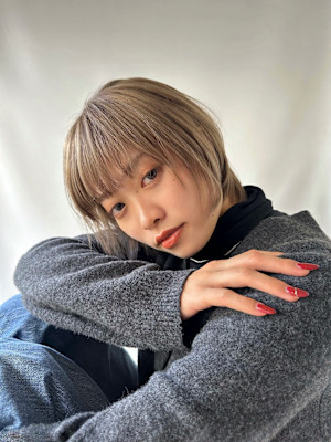 ボブウルフ/ショートレイヤー/透明感カラー/美髪改善