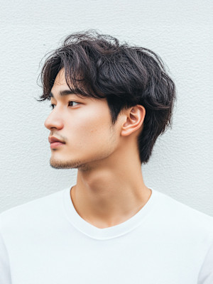 韓国マッシュ/フェザーパーマ/センターパート/モテる黒髪 