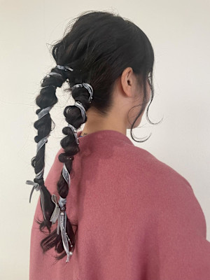 ヘアセット/編みおろし/編みポニー