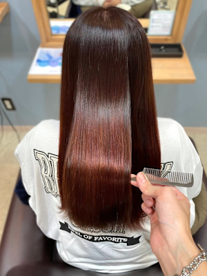 【MICHI 富田店　古作蓮】レッドブラウン　髪質改善　艶髪
