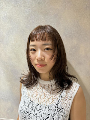 オリーブベージュカラー/透明感カラー/オリーブグレージュ