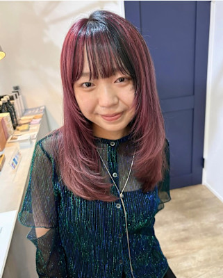 レイヤーカットダブルカラーデザインカラー髪質改善トリートメン