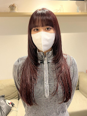 黒髪/ボブルフ/ネビージュ/小顔/ワンレン/仙台/髪質改善