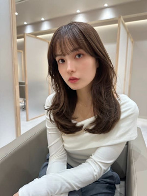 髪質改善毛先カールネビージュブラウ美髪Zina池袋