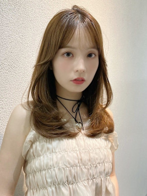 髪質改善毛先レイヤーワンレンベージュ*Zina池袋