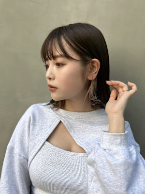 髪質改善ぱっつん前髪アッシュブラック*Zina渋谷