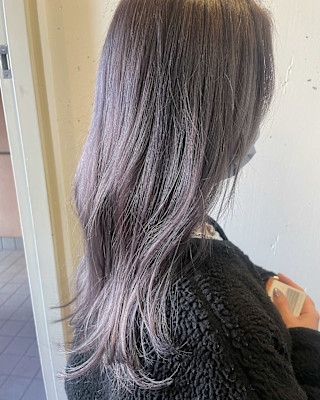 ラベンダーグレー×顔周りレイヤー