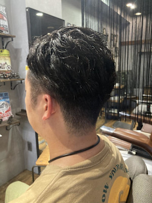 アップバングパーマ