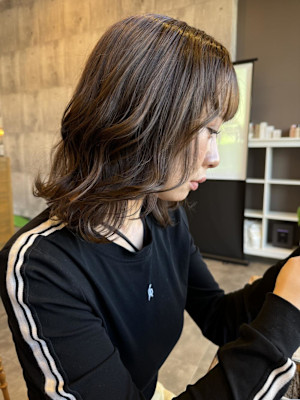 ブリーチ無し アッシュブラウン