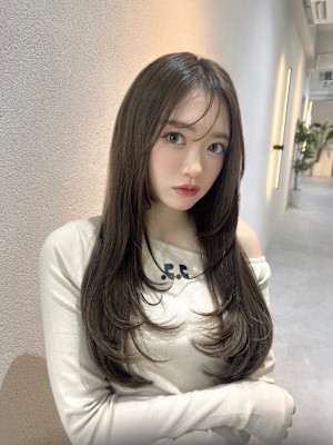 髪質改善毛先ワンレンオリーブグレージュ*Zina梅田茶屋町