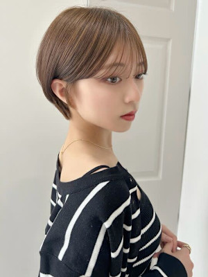 髪質改善カーキベージュマッシュショート*Zina梅田茶屋町