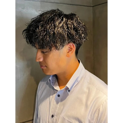 ツイストパーマ　束感ショート　ツーブロック【札幌】