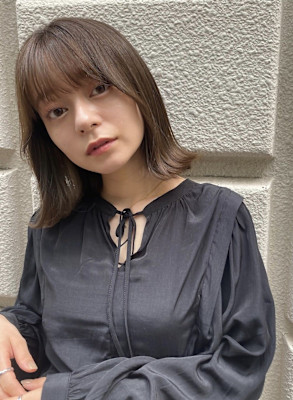 髪質改善外はねミルクティアッシュ美髪*Zina難波