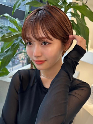 髪質改善前髪ありショートウェットヘア*池袋サンシャイン通り