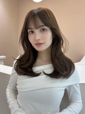 髪質改善黒髪くすみベージュロング美髪*Zina高槻