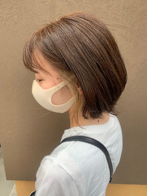 《ROW 川崎》小顔ボブ×イヤリングカラーベージュ