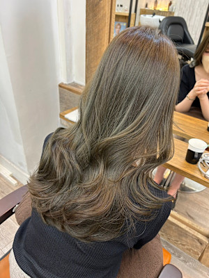 髪質改善トリートメント艶髪縮毛矯正赤み消しカラーベージュ