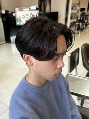 大人男性メンズカットニュアンスセンターパートナチュラル