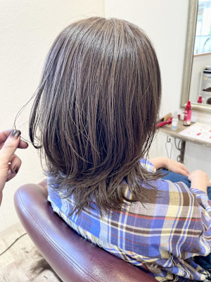 くびれミディアム/グレージュ/イルミナカラー