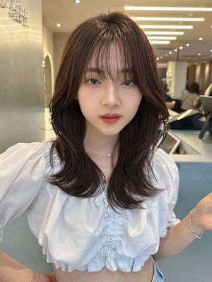 髪質改善毛先レイヤーマロンブラウンロング*Zina博多筑紫口