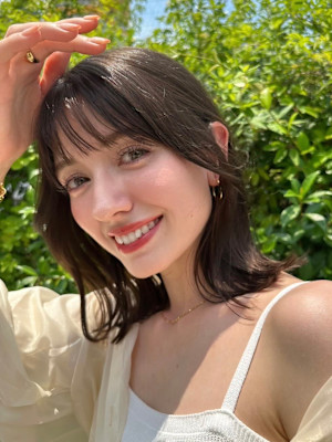 グレージュアッシュナチュラルボブ*Zinaパシフィーク天神