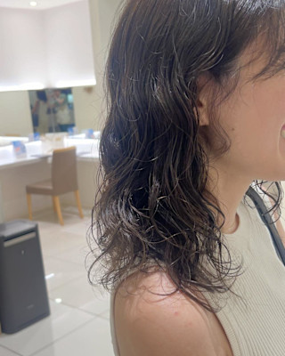 ミディアムパーマ　夏