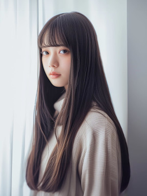 柔らかサンドベージュ × 洗練ワイドバング