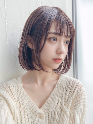 透け感ショコラブラウン×上品王道ボブ【髪質改善　大阪】