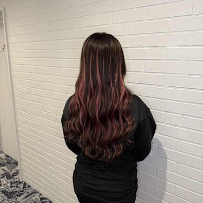 ダークブラウン×パステルパープル