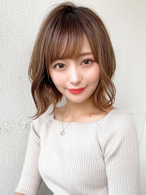  大人ボブ/小顔/ショートボブ/ネビージュ/ワンレン 