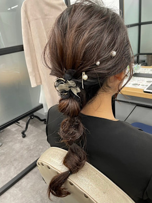 編み下ろし/結婚式ヘアパーティーヘアアレンジヘアセット