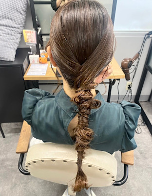 ローポニーテールアレンジ/結婚式ヘアお呼ばれパーティーヘア