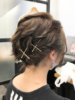ショートでも◎アップアレンジ結婚式パーティヘアアレンジ