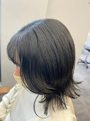 ミニウルフ外ハネミディアムオリーブ