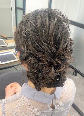 編み込み＊お呼ばれパーティーヘアセット