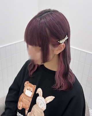 ピンク×ピンクインナーカラー×姫カット＊rina＊