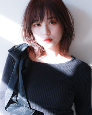 こなれミディ  ウェーブパーマ  ウェットヘア ネビージュ