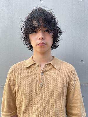 波巻きスパイラルパーマメンズマッシュツイストスパイラルパーマ