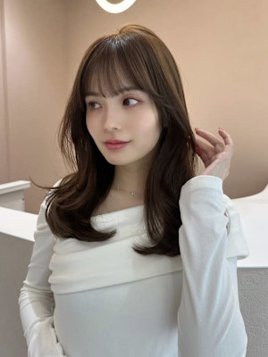 髪質改善内巻きワンレンブラウンロング*Zina渋谷宮益坂