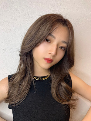 髪質改善.カーキベージュレイヤーカット*Zina高田馬場