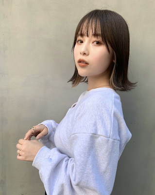 アッシュブラックインナーカラーボブ*Zina本八幡