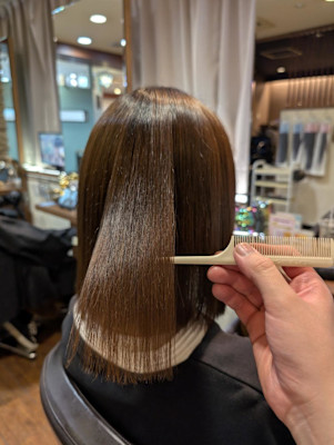 エアストレートでツヤツヤに