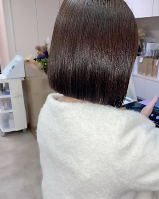 大人ボブ×切りっぱなしボブ×透明感カラー×横浜20代30代