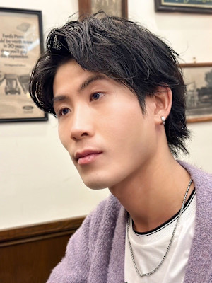 センターパートツーブロック